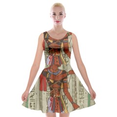 Egyptian Design Man Royal Velvet Skater Dress by Sapixe