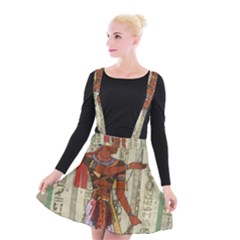 Egyptian Design Man Royal Suspender Skater Skirt by Sapixe