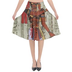 Egyptian Design Man Royal Flared Midi Skirt by Sapixe