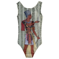 Egyptian Design Man Royal Kids  Cut-out Back One Piece Swimsuit by Sapixe