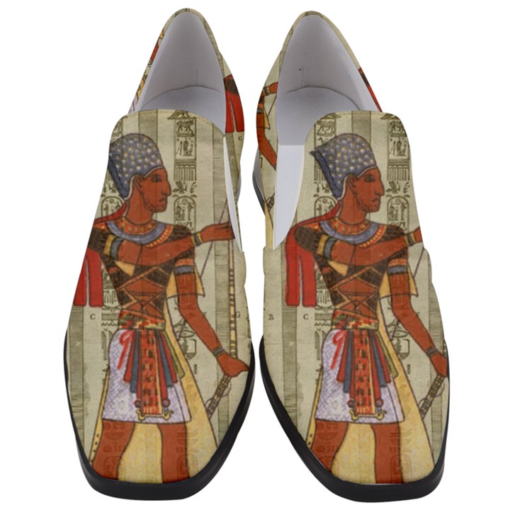 Egyptian Design Man Royal Slip On Heel Loafers