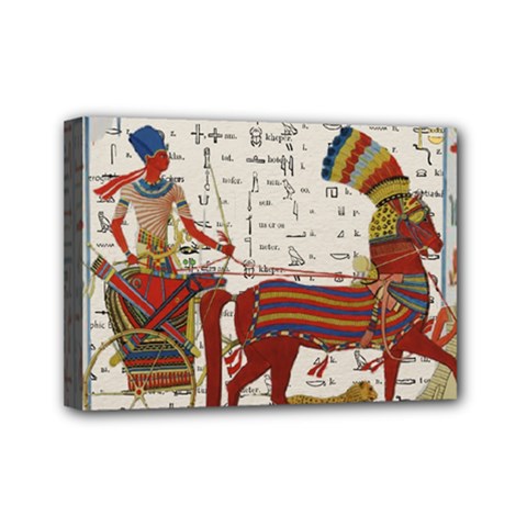 Egyptian Tutunkhamun Pharaoh Design Mini Canvas 7  X 5  (stretched) by Sapixe