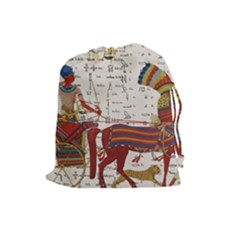 Egyptian Tutunkhamun Pharaoh Design Drawstring Pouch (large) by Sapixe