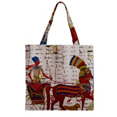 Egyptian Tutunkhamun Pharaoh Design Zipper Grocery Tote Bag by Sapixe