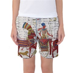 Egyptian Tutunkhamun Pharaoh Design Women s Basketball Shorts by Sapixe