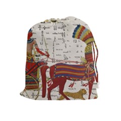 Egyptian Tutunkhamun Pharaoh Design Drawstring Pouch (xl) by Sapixe