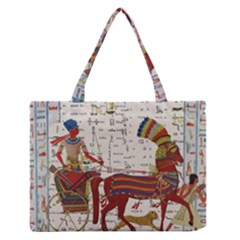 Egyptian Tutunkhamun Pharaoh Design Zipper Medium Tote Bag by Sapixe