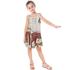 Egyptian Tutunkhamun Pharaoh Design Kids  Sleeveless Dress by Sapixe