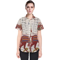 Egyptian Tutunkhamun Pharaoh Design Women s Short Sleeve Shirt