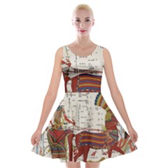 Egyptian Tutunkhamun Pharaoh Design Velvet Skater Dress by Sapixe