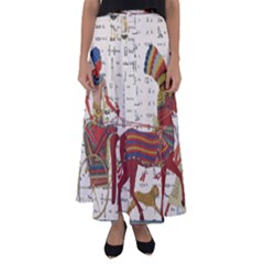 Egyptian Tutunkhamun Pharaoh Design Flared Maxi Skirt by Sapixe