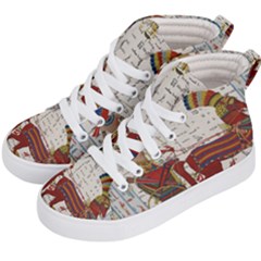 Egyptian Tutunkhamun Pharaoh Design Kids  Hi-top Skate Sneakers by Sapixe