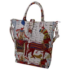 Egyptian Tutunkhamun Pharaoh Design Buckle Top Tote Bag by Sapixe