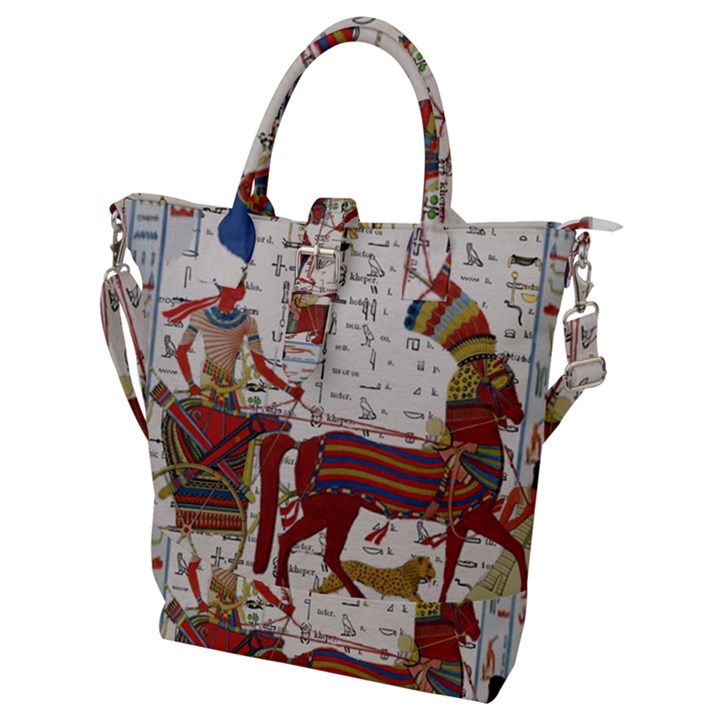 Egyptian Tutunkhamun Pharaoh Design Buckle Top Tote Bag