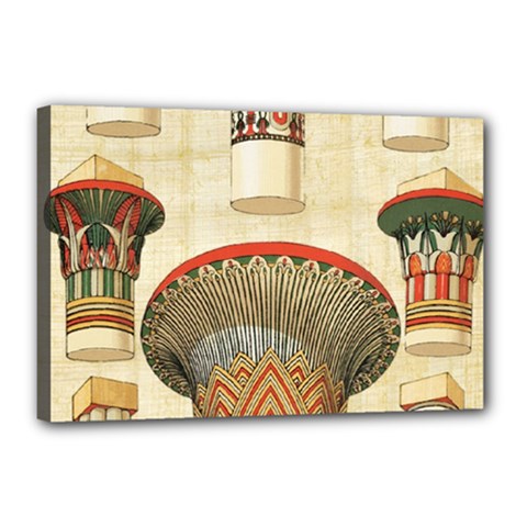 Egyptian Architecture Column Canvas 18  X 12  (stretched) by Sapixe