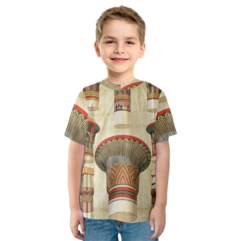 Egyptian Architecture Column Kids  Sport Mesh Tee by Sapixe