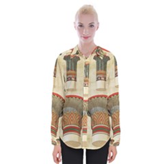 Egyptian Architecture Column Womens Long Sleeve Shirt