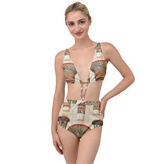 Egyptian Architecture Column Tied Up Two Piece Swimsuit by Sapixe