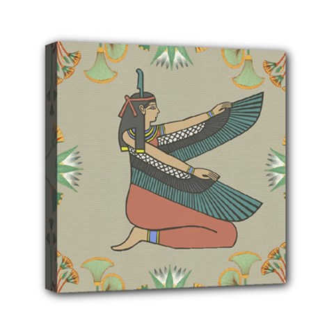 Egyptian Woman Wings Design Mini Canvas 6  X 6  (stretched) by Sapixe