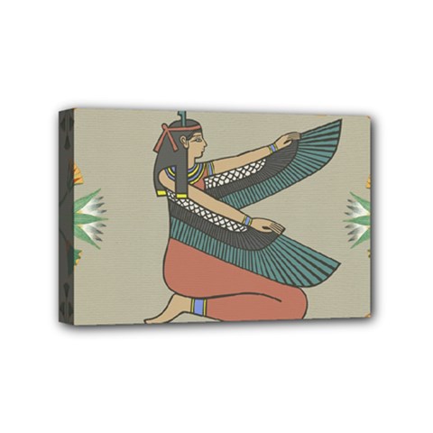 Egyptian Woman Wings Design Mini Canvas 6  x 4  (Stretched)