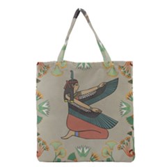 Egyptian Woman Wings Design Grocery Tote Bag