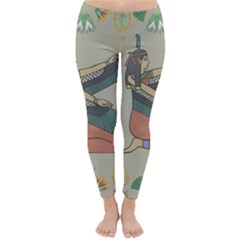 Egyptian Woman Wings Design Classic Winter Leggings by Sapixe