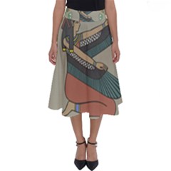 Egyptian Woman Wings Design Perfect Length Midi Skirt by Sapixe