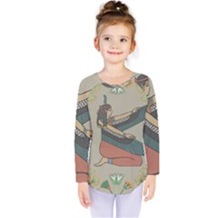 Egyptian Woman Wings Design Kids  Long Sleeve Tee