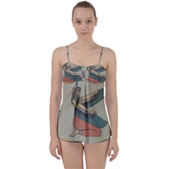 Egyptian Woman Wings Design Babydoll Tankini Set