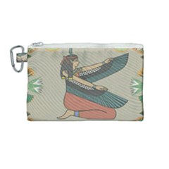 Egyptian Woman Wings Design Canvas Cosmetic Bag (medium) by Sapixe