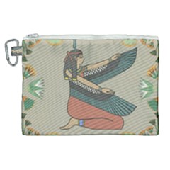 Egyptian Woman Wings Design Canvas Cosmetic Bag (xl) by Sapixe