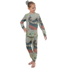 Egyptian Woman Wings Design Kids  Long Sleeve Set 