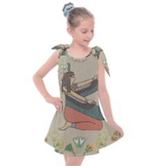 Egyptian Woman Wings Design Kids  Tie Up Tunic Dress