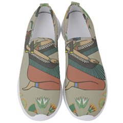 Egyptian Woman Wings Design Men s Slip On Sneakers