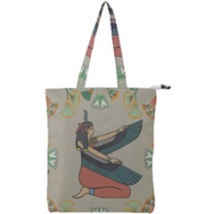 Egyptian Woman Wings Design Double Zip Up Tote Bag by Sapixe