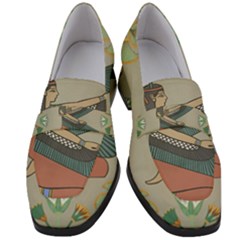 Egyptian Woman Wings Design Women s Chunky Heel Loafers by Sapixe