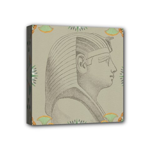 Pharaoh Egyptian Design Man King Mini Canvas 4  X 4  (stretched) by Sapixe