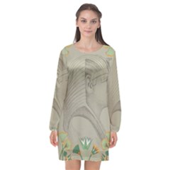 Pharaoh Egyptian Design Man King Long Sleeve Chiffon Shift Dress  by Sapixe