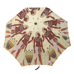 Egyptian Design Man Woman Priest Folding Umbrellas by Sapixe