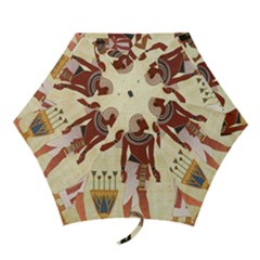 Egyptian Design Man Woman Priest Mini Folding Umbrellas by Sapixe