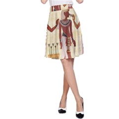 Egyptian Design Man Woman Priest A-line Skirt by Sapixe