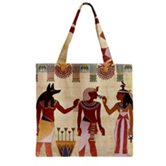 Egyptian Design Man Woman Priest Zipper Grocery Tote Bag by Sapixe