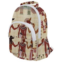 Egyptian Design Man Woman Priest Rounded Multi Pocket Backpack