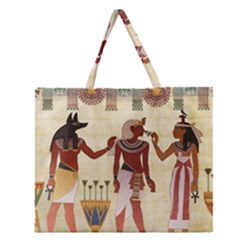 Egyptian Design Man Woman Priest Zipper Large Tote Bag by Sapixe