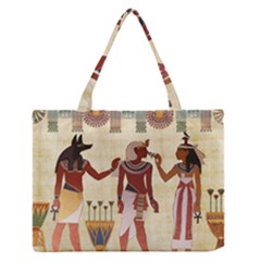 Egyptian Design Man Woman Priest Zipper Medium Tote Bag by Sapixe