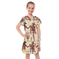 Egyptian Design Man Woman Priest Kids  Drop Waist Dress by Sapixe