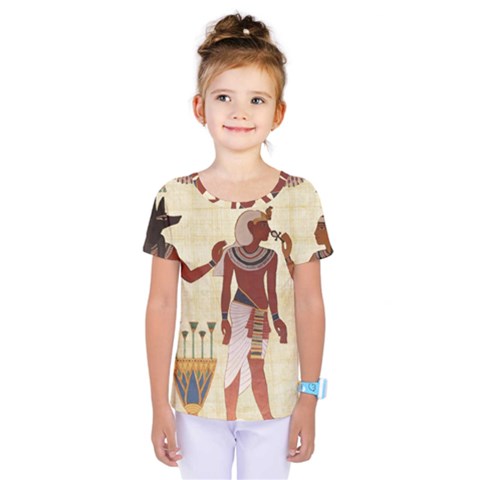 Egyptian Design Man Woman Priest Kids  One Piece Tee by Sapixe