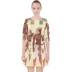 Egyptian Design Man Woman Priest Pocket Dress by Sapixe