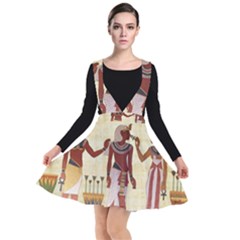 Egyptian Design Man Woman Priest Plunge Pinafore Dress by Sapixe