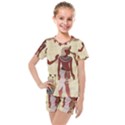 Egyptian Design Man Woman Priest Kids  Mesh Tee and Shorts Set View1